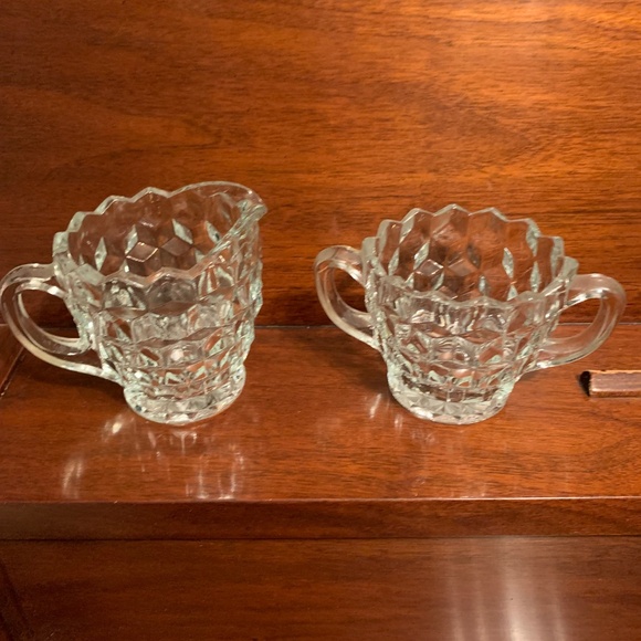 Glass Cream and Sugar Set - Picture 2 of 7